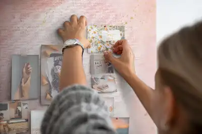 Wall cork memo board Pink marble