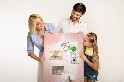 Wall cork memo board Pink marble