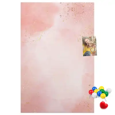 Wall cork memo board Pink marble