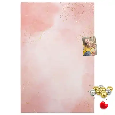 Wall cork memo board Pink marble