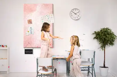Wall cork memo board Pink marble