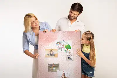 Wall cork memo board Pink marble