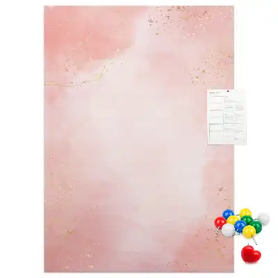 Wall cork memo board Pink marble
