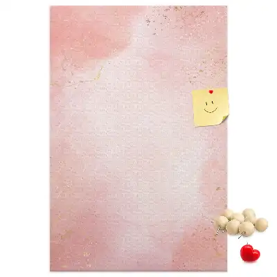 Wall cork memo board Pink marble