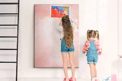 Wall cork memo board Pink marble