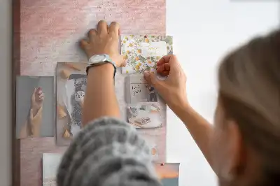 Wall cork memo board Pink marble