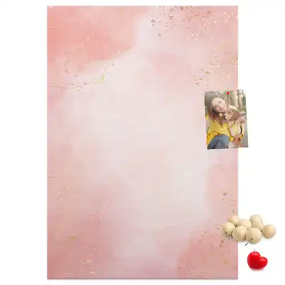 Wall cork memo board Pink marble