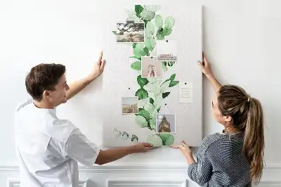 Branch with leaves cork pin board