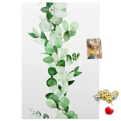 Cork pin board A branch with leaves