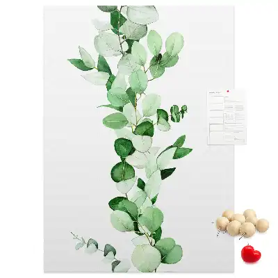 Branch with leaves cork pin board
