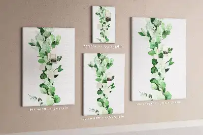 Cork pin board A branch with leaves