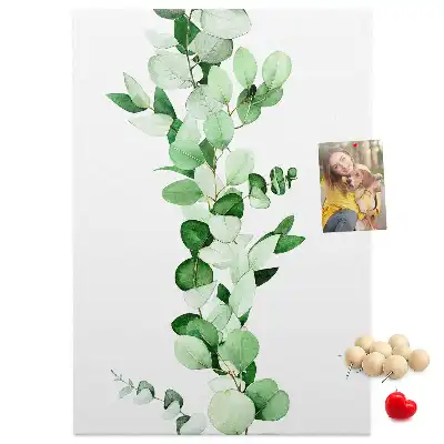 Cork pin board A branch with leaves