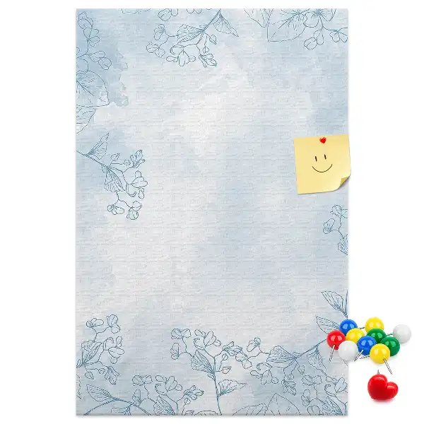 Flower sketch wall cork memo board
