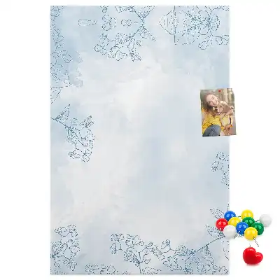 Flower sketch wall cork memo board
