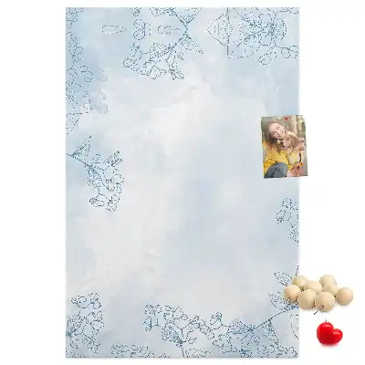 Flower sketch wall cork memo board