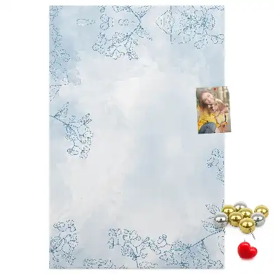 Flower sketch wall cork memo board