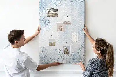 Wall cork memo board Flower sketch