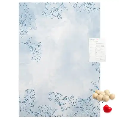 Flower sketch wall cork memo board