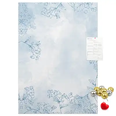 Flower sketch wall cork memo board