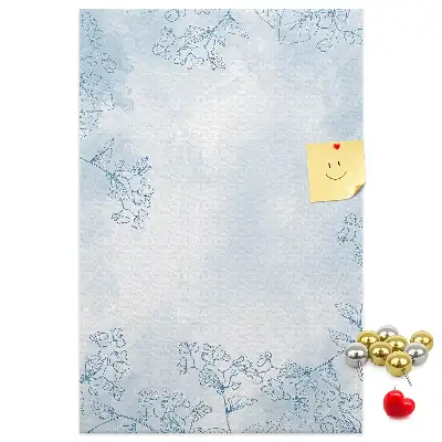 Flower sketch wall cork memo board