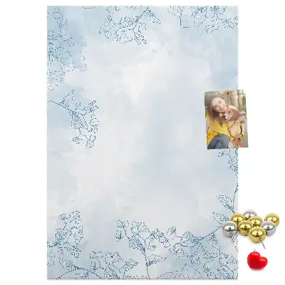 Flower sketch wall cork memo board