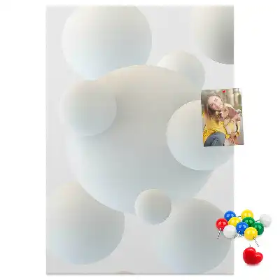 Sports ball abstraction cork pin board