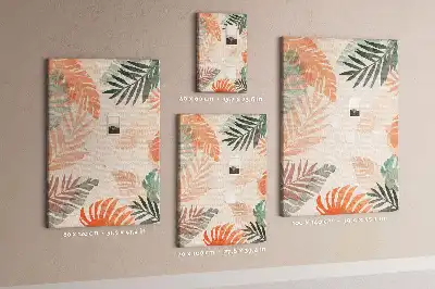 Wall cork memo board with a palm leaf finish