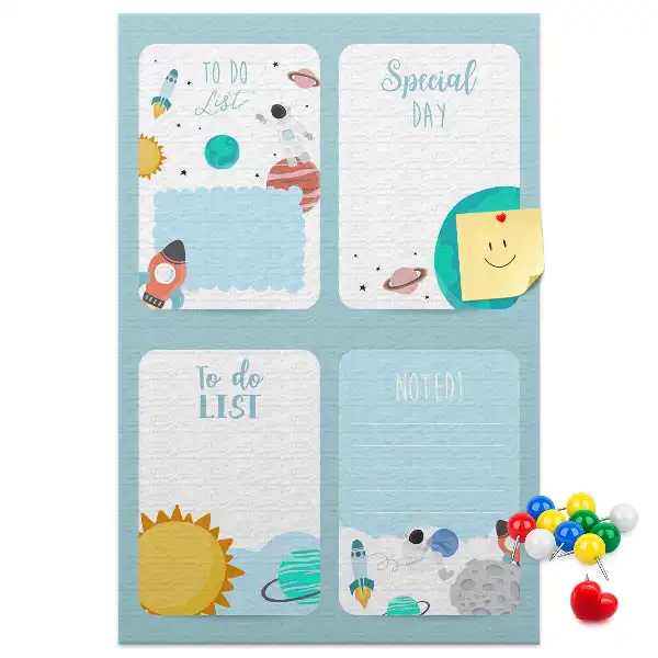 Galaxy Theme Cork Note Board Planner