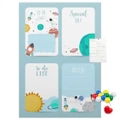 Galaxy Theme Cork Note Board Planner