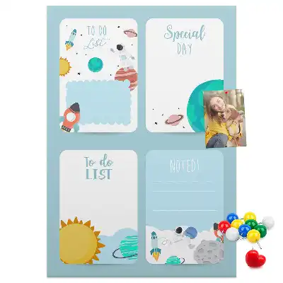 Galaxy Theme Cork Note Board Planner