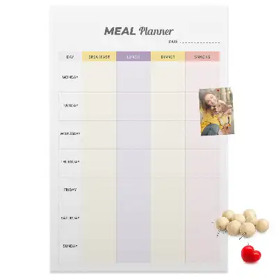 Cork Note Board Meal Planner