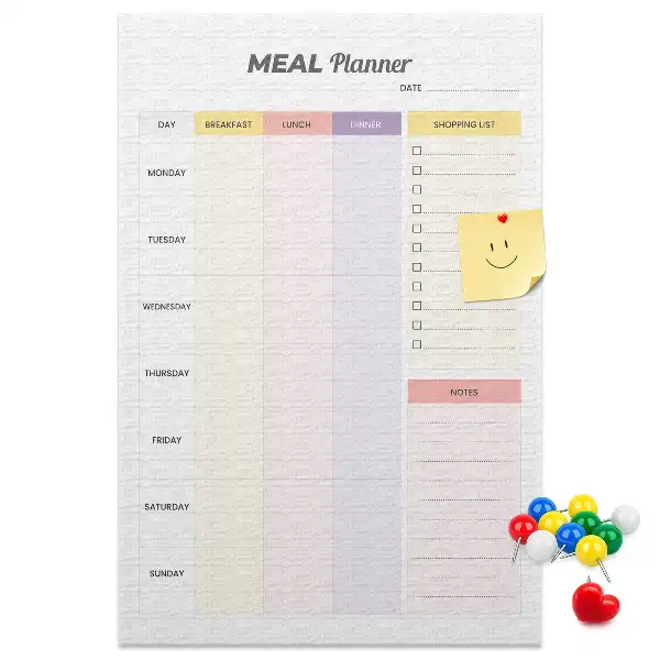 Wall cork memo board Food planner