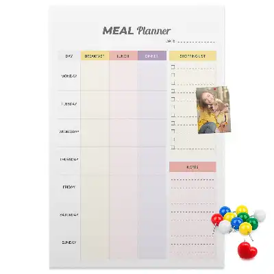 Wall cork memo board Food planner