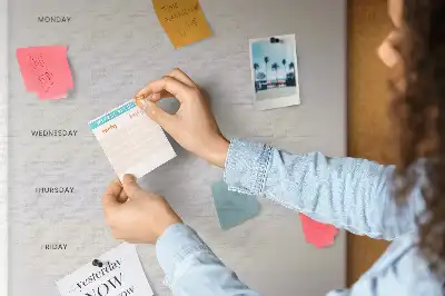 Cork pin board for menu planning