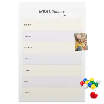 Cork pin board for menu planning