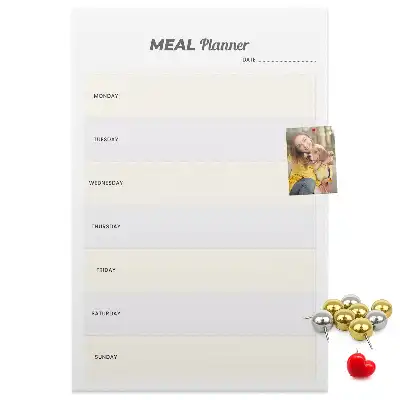 Cork pin board for menu planning