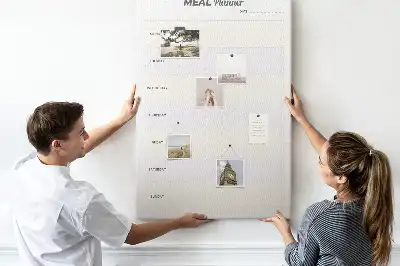 Cork pin board for menu planning