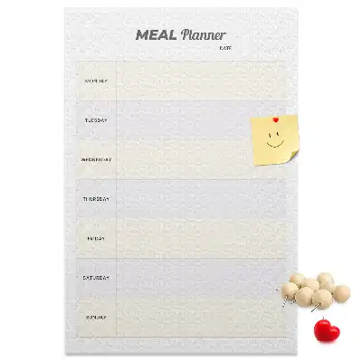 Cork pin board for menu planning