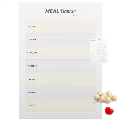 Cork pin board for menu planning