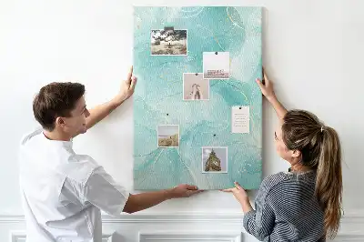Wall cork memo board Marble abstract motif