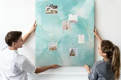 Marble abstract motif wall cork memo board