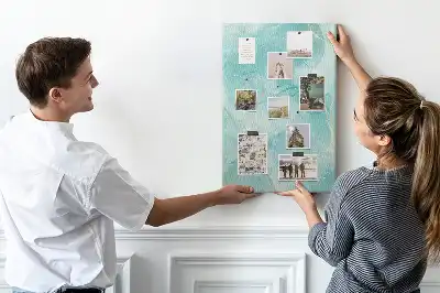 Wall cork memo board Marble abstract motif
