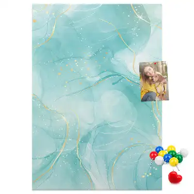 Marble abstract motif wall cork memo board