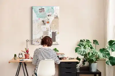 Pastel stained cork pin board