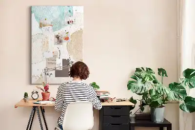 Pastel stained cork pin board