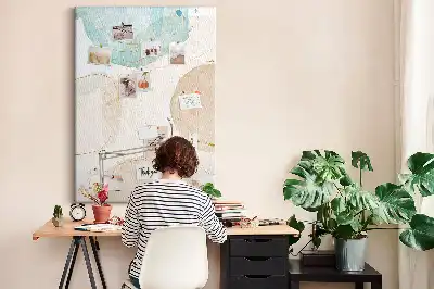 Pastel stained cork pin board