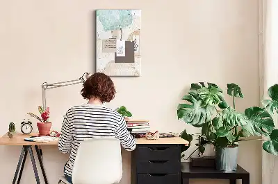 Pastel stained cork pin board