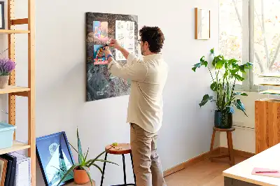 Artistic marble wall cork memo board