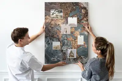 Wall cork memo board Artistic marble