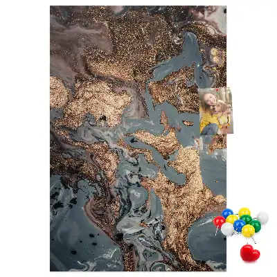 Wall cork memo board Artistic marble